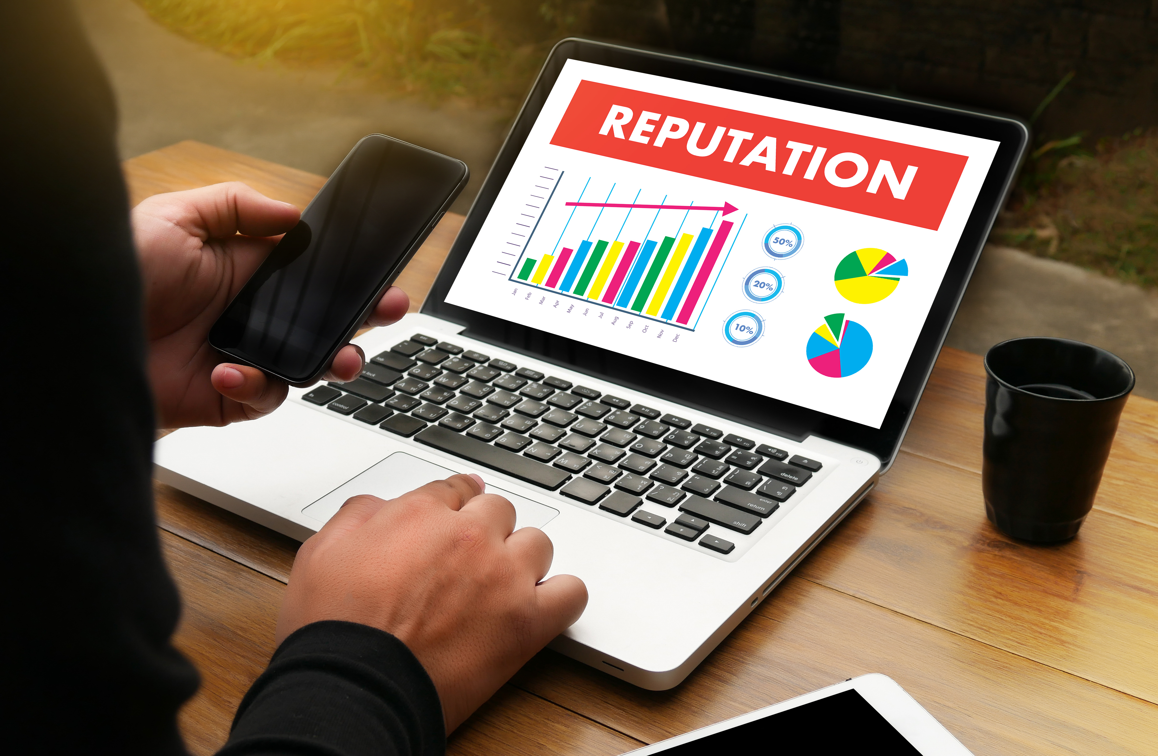 Laptop showing reputation improving