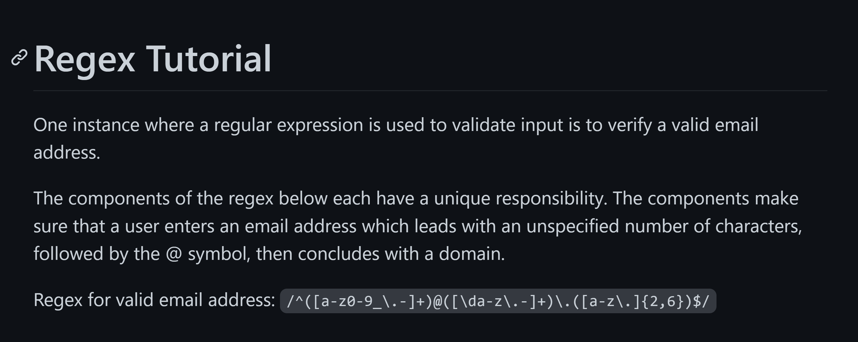 Regex Tutorial